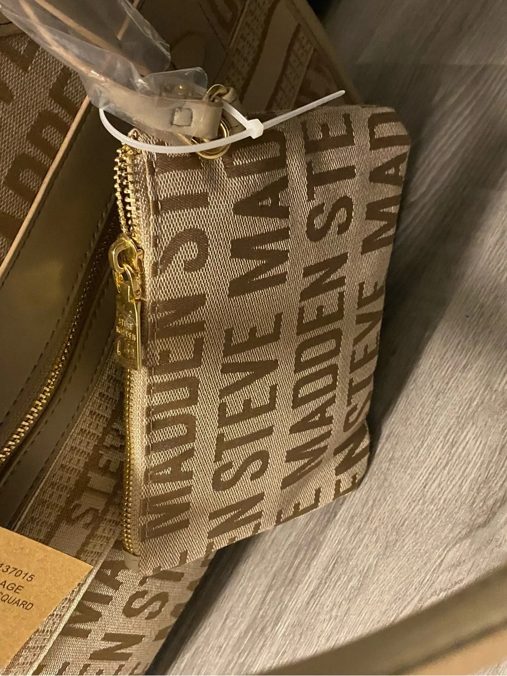 Steve Madden Tan Logo Tote Bag